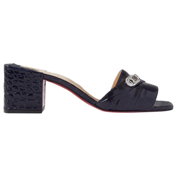 Christian Louboutin Lock Art 55 croc-effect leather mules Sandals